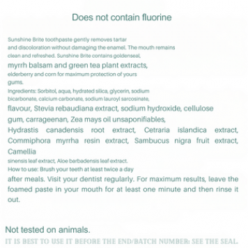 Sunshine Brite Toothpaste NSP Sunshine Brite Toothpaste NSP NSP, модель 2851 | Изображение № 2